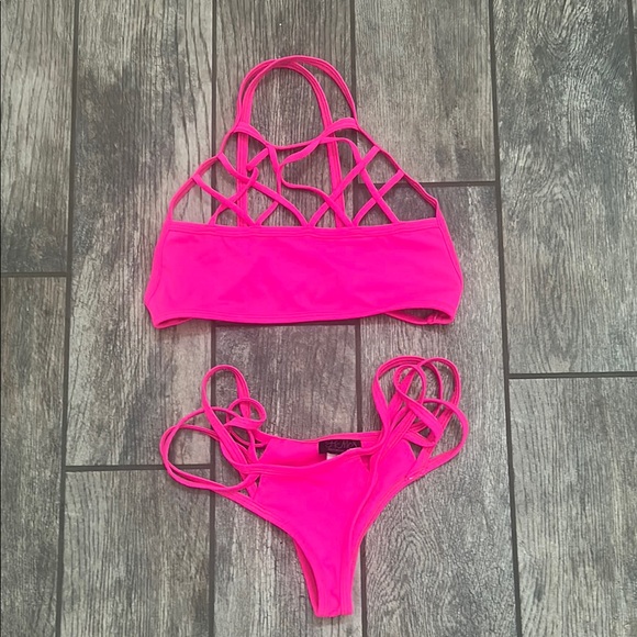 Hot Miami Styles Swim Hot Kiss Neon Pink Bikini Set Poshmark